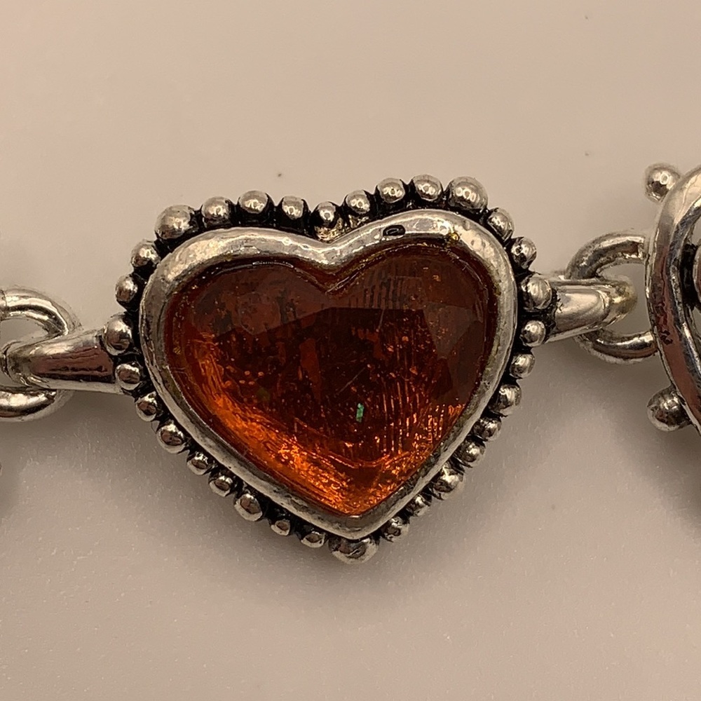 Silver-tone Cosmetic Gemstone Heart Bracelet - Picture 8 of 8